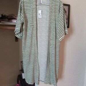 Green and white striped coverup
